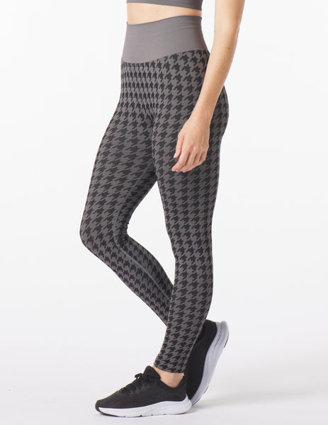 Seamless Houndstooth Jacquard Legging Black Carbon Glyder