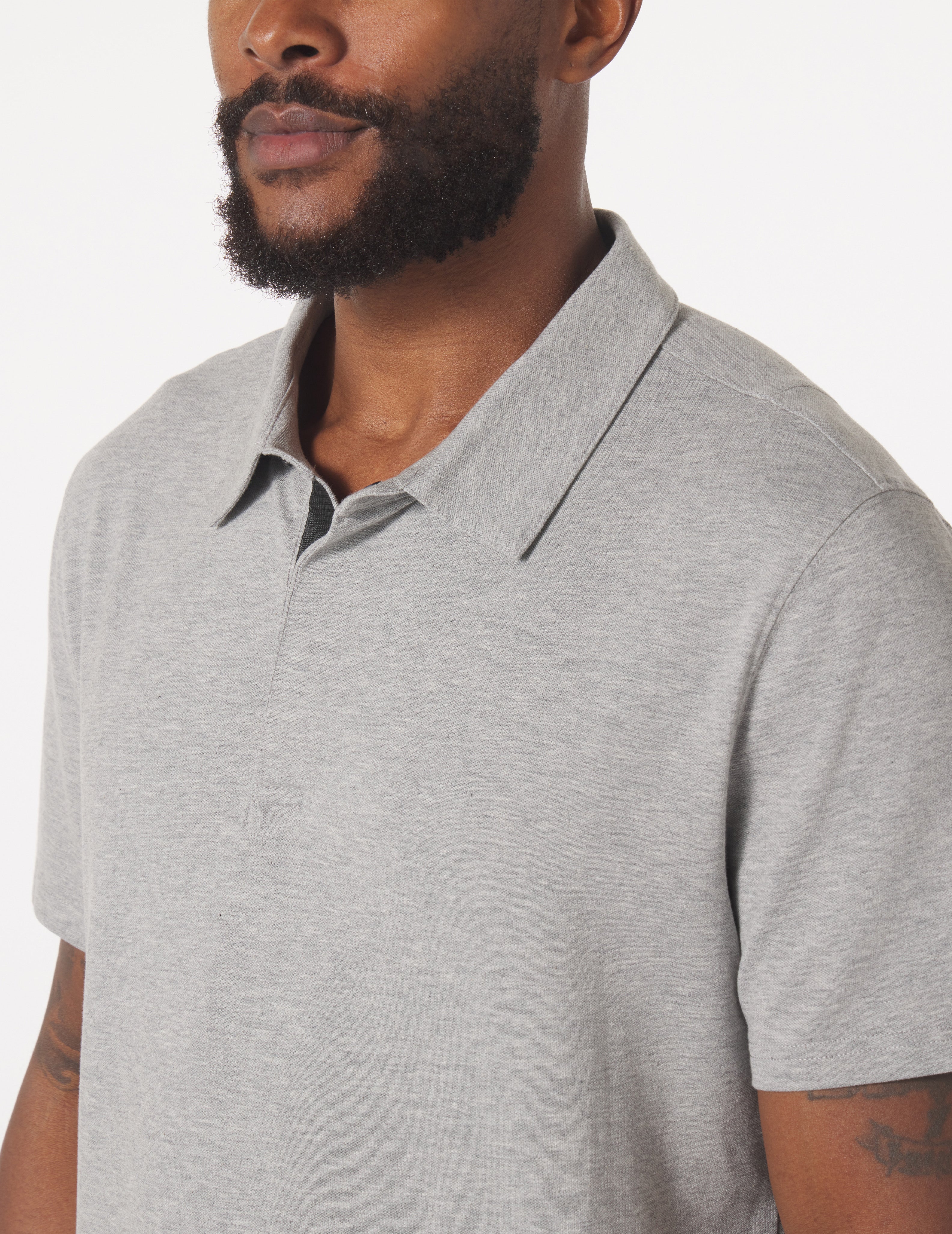 Eagle Pique Polo Dark Heather Grey Glyder