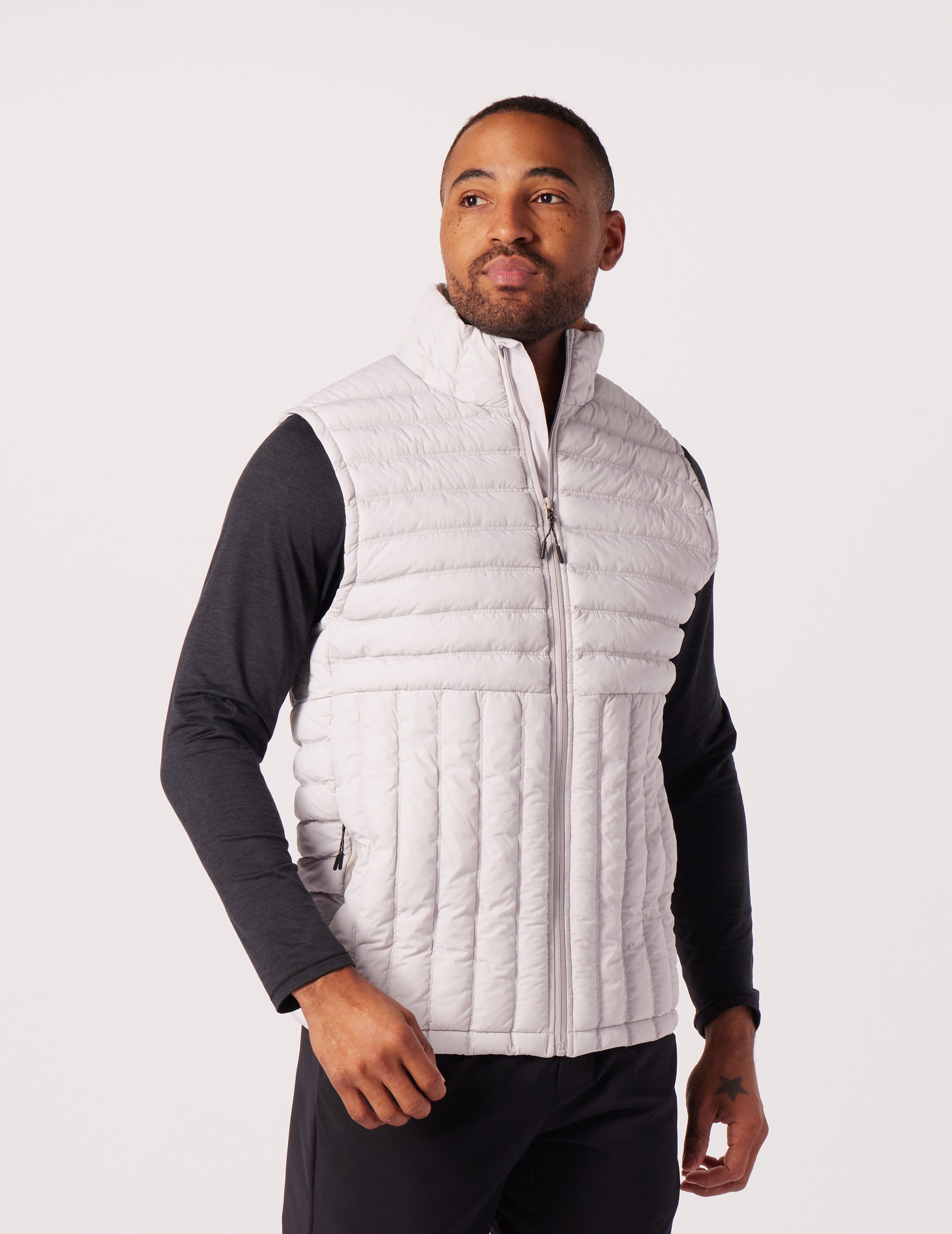 Gray puffer vest best sale