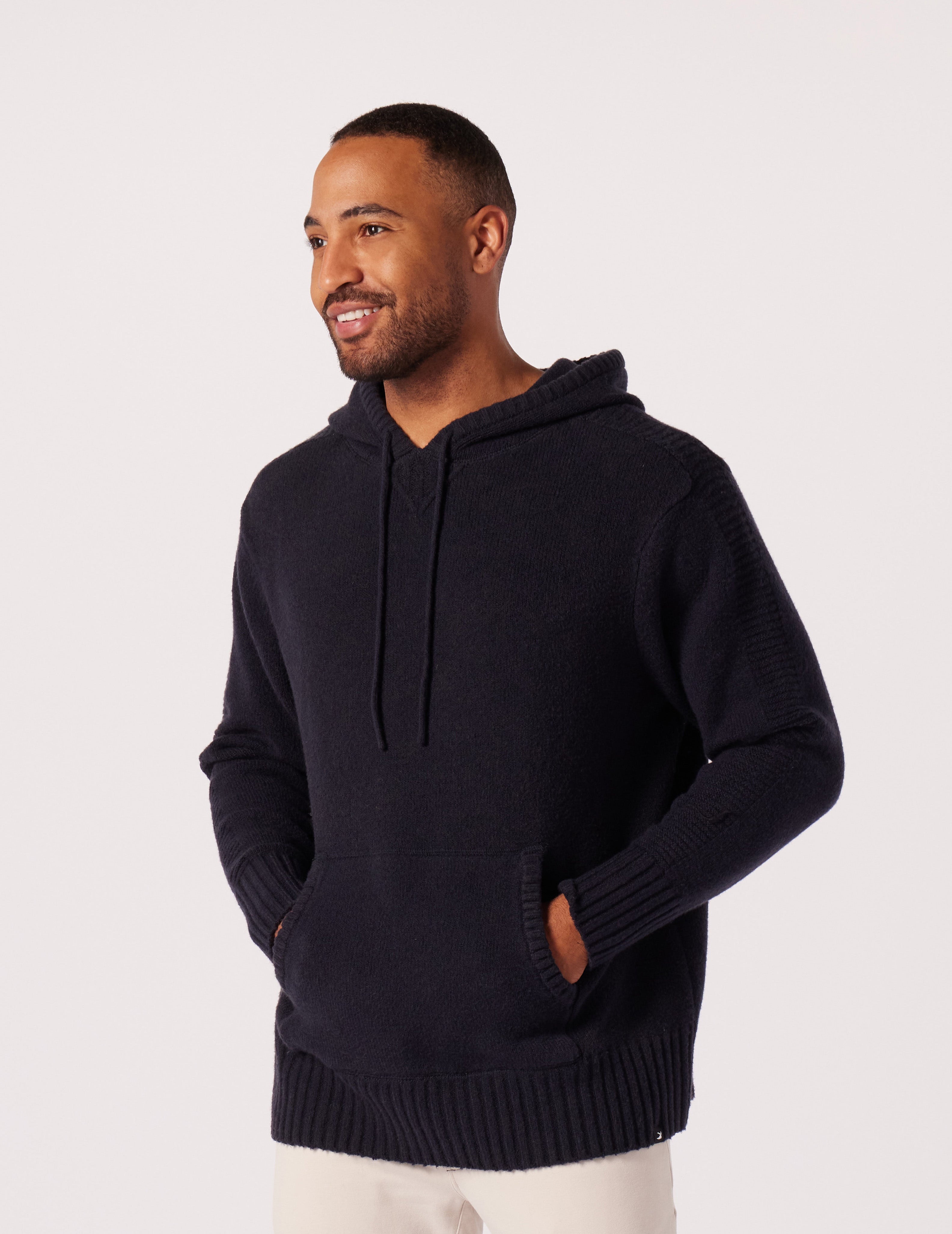 Black sales knitted hoodie