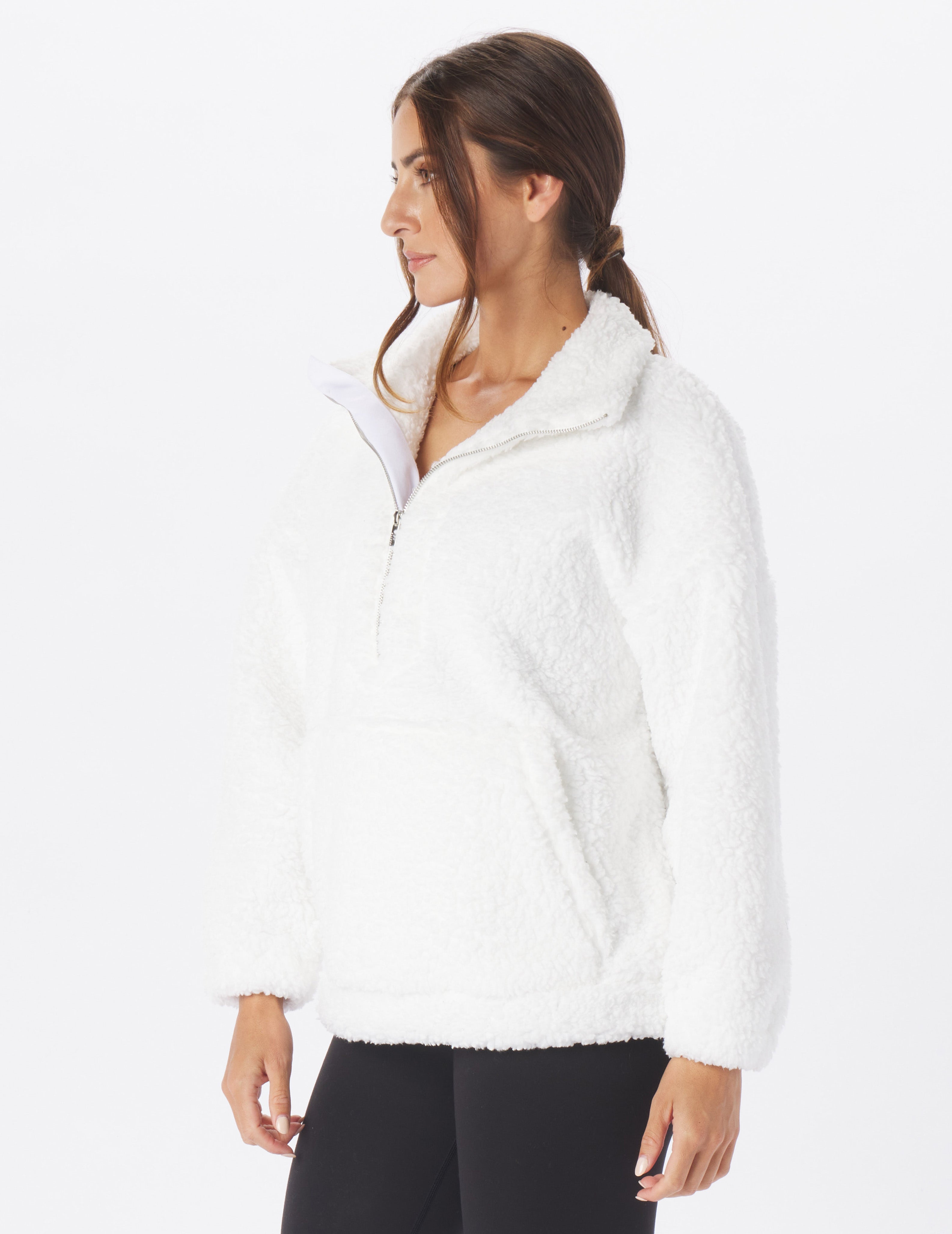 Fluffy sherpa quarter on sale zip